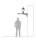 Viktoriansk utomhusvägglampa med förlängningsgjutjärn/galvaniserat stål 97 cm IP44