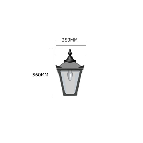 Victorian Outdoor Traditional Bulkhead Light Galvanised Steel 56cm