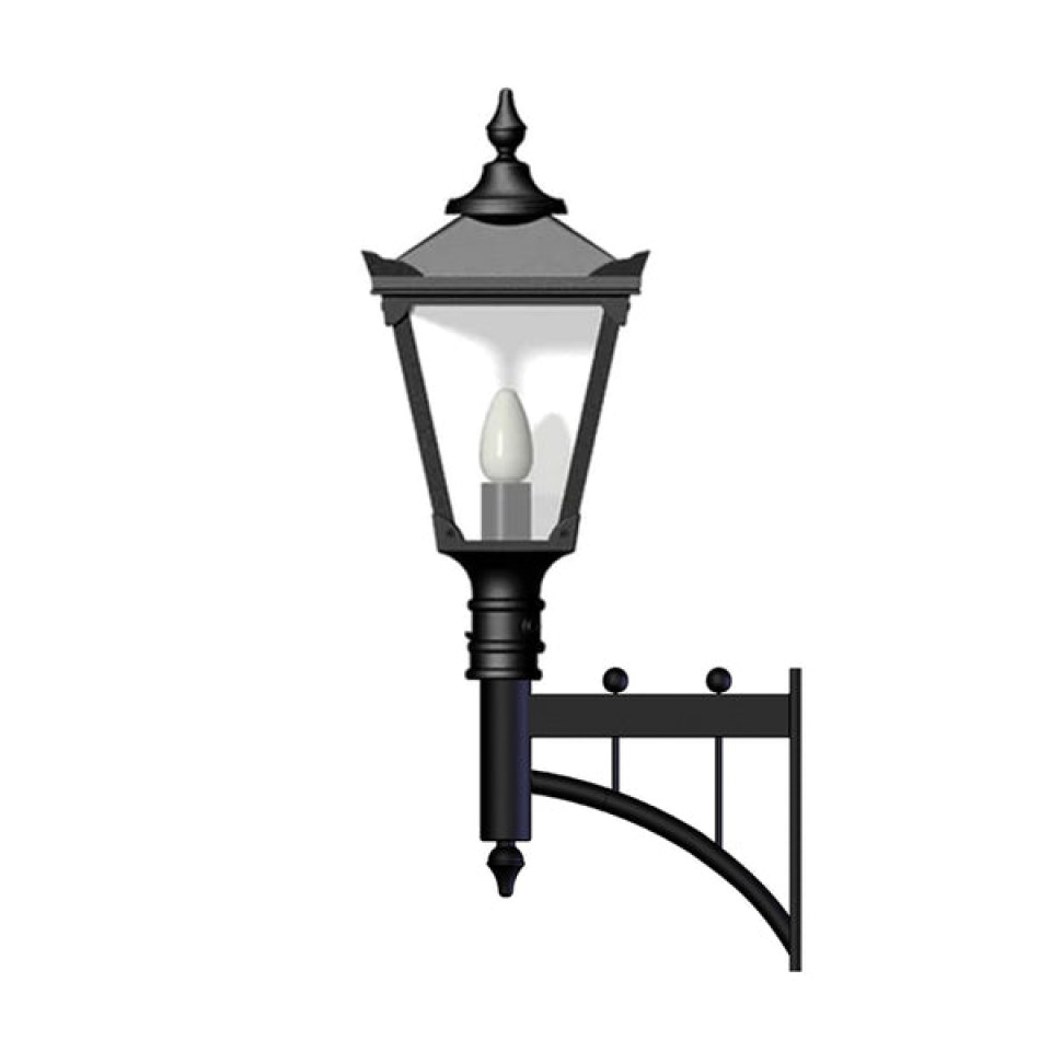 Victorian outdoor wall light with short arm cast iron/galvanised steel 97 cm IP44