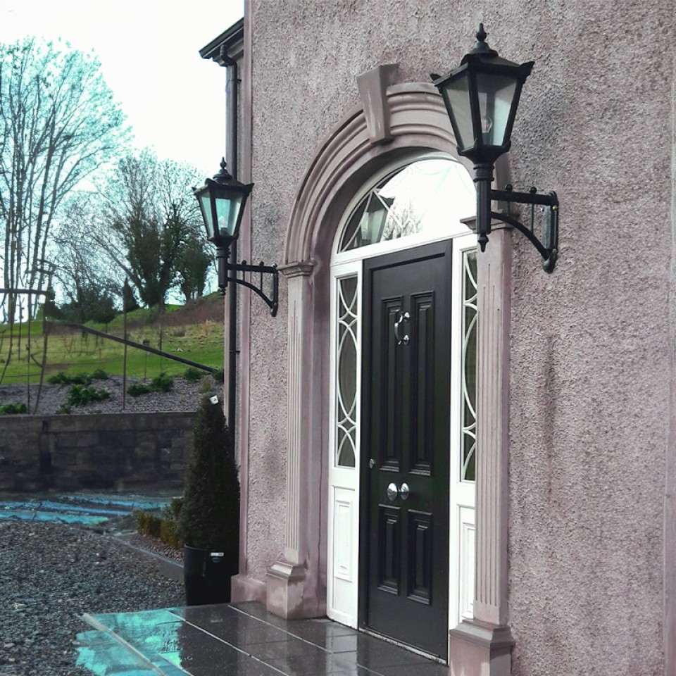 Victorian outdoor wall light with short arm cast iron/galvanised steel 97 cm IP44