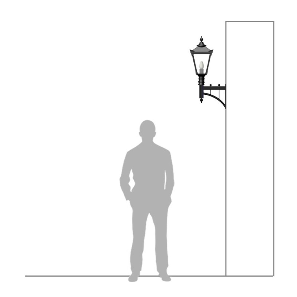 Victorian outdoor wall light with short arm cast iron/galvanised steel 97 cm IP44