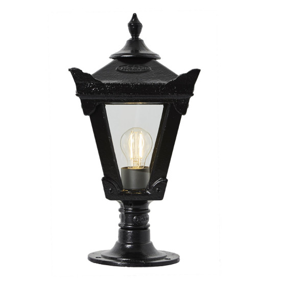 Victorian Outdoor Pedestal Light For Flat Pier Caps Cast Iron 40cm