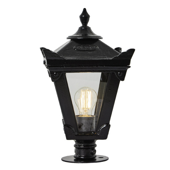 Victorian Outdoor Pedestal Light For Narrow Pier Caps Cast Iron 38cm