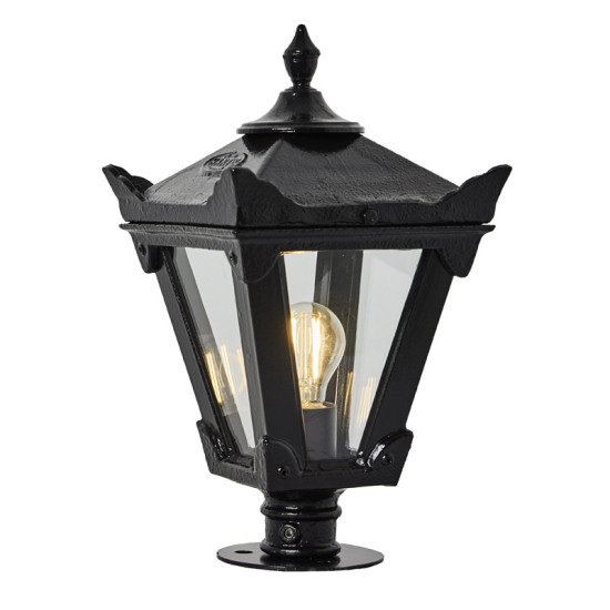 Victorian Outdoor Pedestal Light For Narrow Pier Caps Cast Iron 38cm