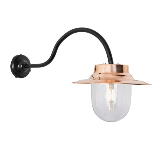 Traditionell utomhusvägglampa med kopparfinish i galvaniserat stål 49 cm IP65