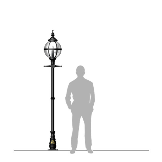 Victorian Utomhus Klotlyktstolpe Gjutjärn 250cm Victorian Utomhus Klotlyktstolpe Gjutjärn 250cm