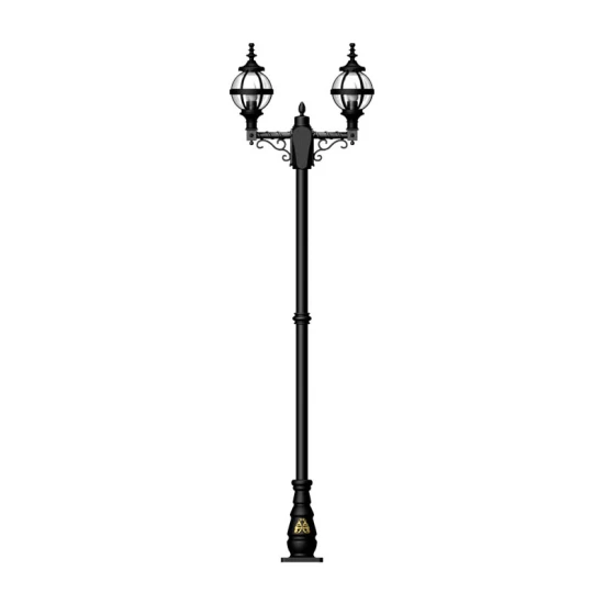 Victorian Outdoor Globe Double Headed Lamp Post Cast Iron 247cm