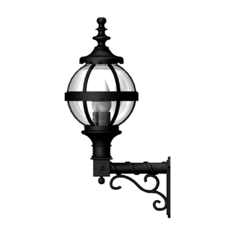 Victorian Outdoor Globe Wall Light With Decorative Arm Cast Iron 59cm Victorian Outdoor Globe Wall Light With Decorative Arm Cast Iron 59cm