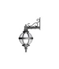 Victorian downturned globe outdoor wall light cast iron/galvanised steel 58 cm IP44