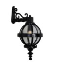 Victorian downturned globe outdoor wall light cast iron/galvanised steel 58 cm IP44