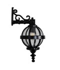 Victorian downturned globe outdoor wall light cast iron/galvanised steel 58 cm IP44