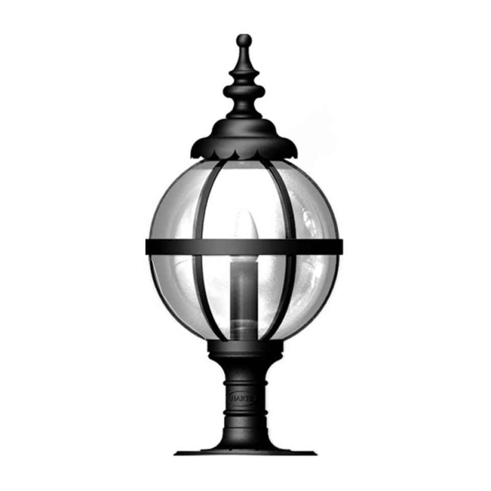 Victorian Outdoor Globe Pedestal Light For Flat Pier Caps Cast Iron 79cm