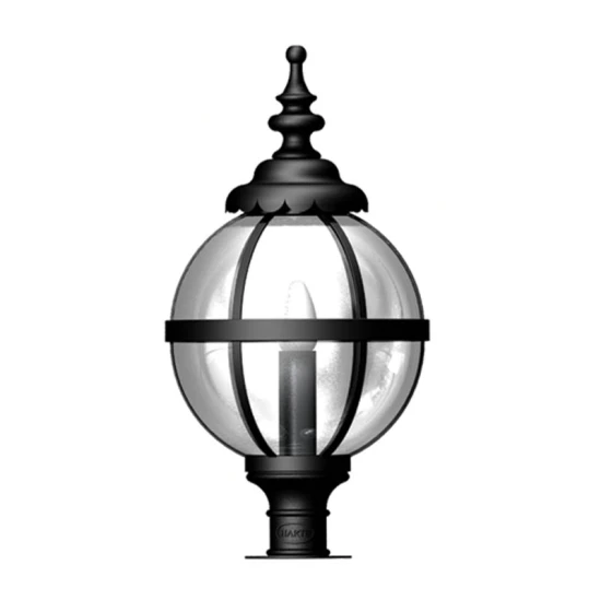 Victorian Outdoor Globe Pedestal Light For Narrow Pier Caps Cast Iron 71cm