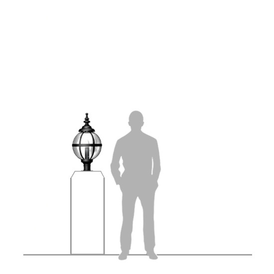 Victorian Outdoor Globe Pedestal Light For Narrow Pier Caps Cast Iron 71cm Victorian Outdoor Globe Pedestal Light For Narrow Pier Caps Cast Iron 71cm