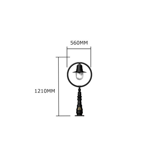 Classic Outdoor Railway Style Bollard Light Cast Iron 121cm Classic Outdoor Railway Style Bollard Light Cast Iron 121cm