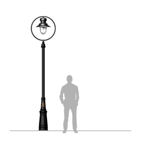 Classic Outdoor Railway Style Lamp Post Cast Iron 365cm