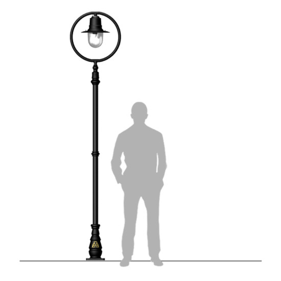 Classic Utomhus Järnvägstil Lyktstolpe Gjutjärn 273cm