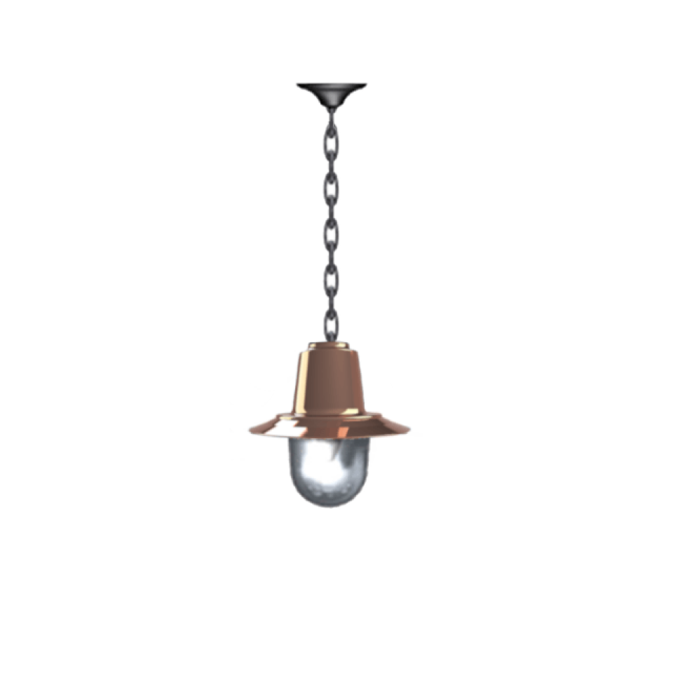 Copper railway style outdoor ceiling light copper/galvanised steel 19.5 cm IP44