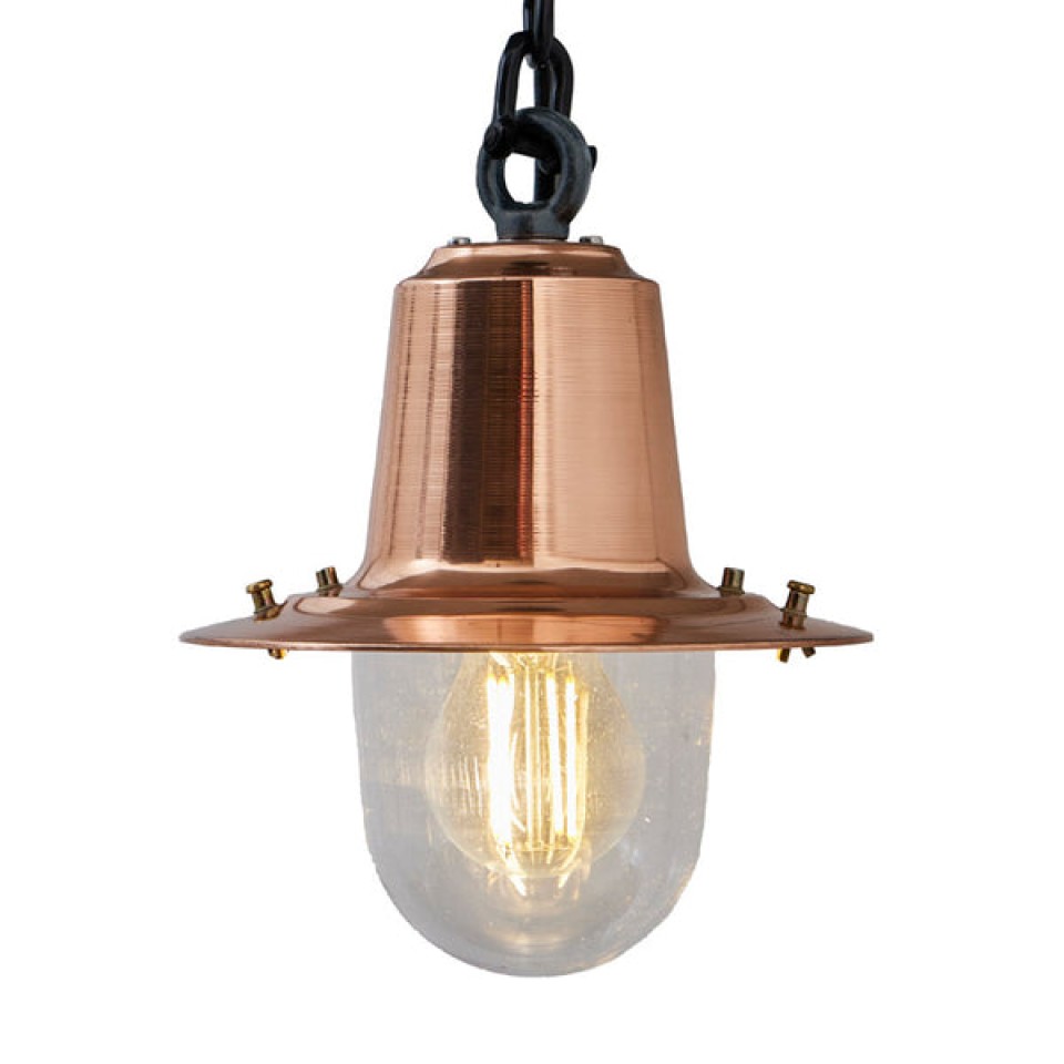 Copper railway style outdoor ceiling light copper/galvanised steel 19.5 cm IP44