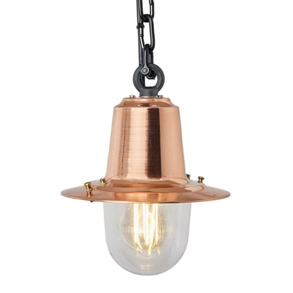 Copper railway style outdoor ceiling light copper/galvanised steel 19.5 cm IP44