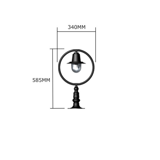 Classic Outdoor Railway Style Pedestal Light For Flat Pier Caps Cast Iron 59cm Classic Outdoor Railway Style Pedestal Light For Flat Pier Caps Cast Iron 59cm