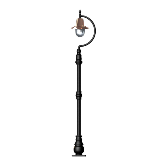 Vintage Outdoor Tear Drop Lamp Post Copper 150cm