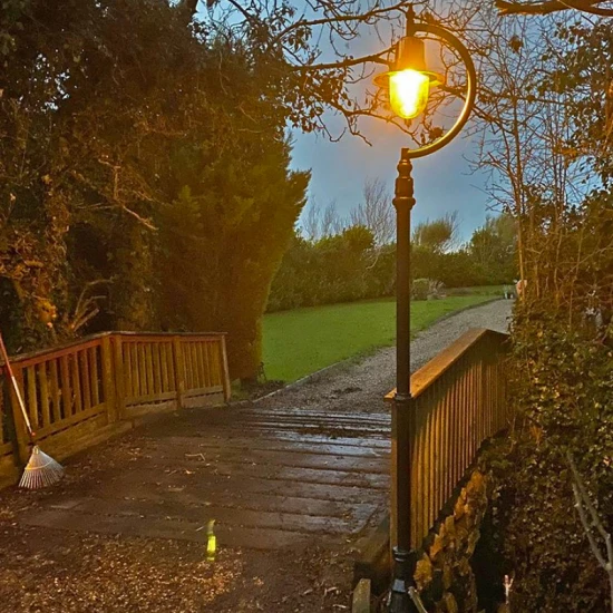 Vintage Outdoor Tear Drop Lamp Post Cast Iron 280cm