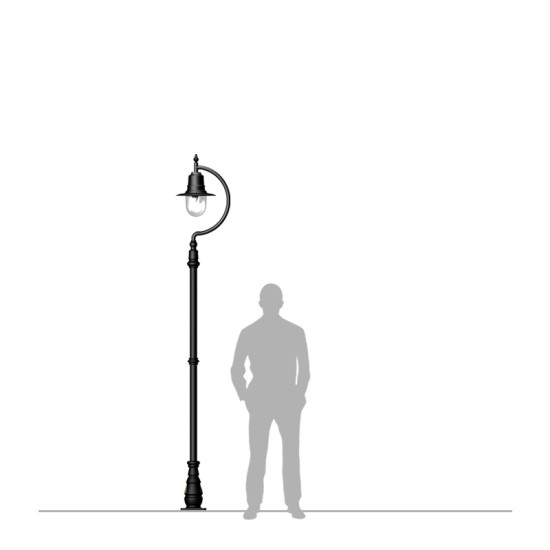 Vintage Outdoor Tear Drop Lamp Post Copper 280cm