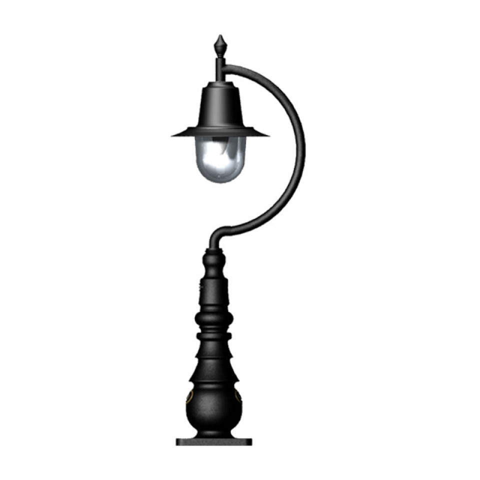 Vintage Outdoor Tear Drop Bollard Light Cast Iron 82cm