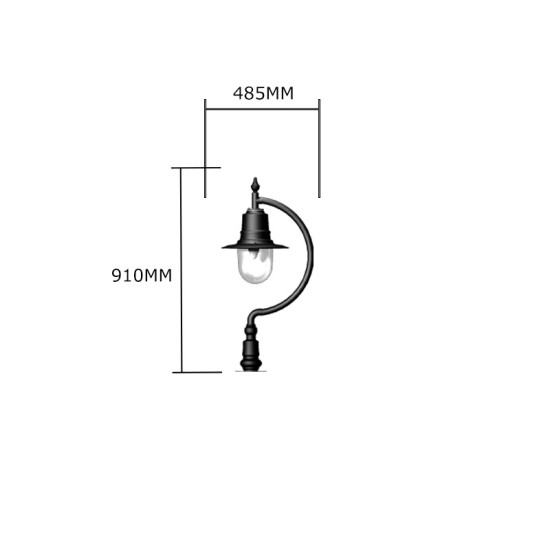 Vintage Outdoor Tear Drop Pedestal Light Cast Iron 91cm