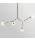Cassius 4-lt chandelier champagne bronze/white 100.3 cm