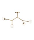Cassius 4-lt chandelier champagne bronze/white 100.3 cm