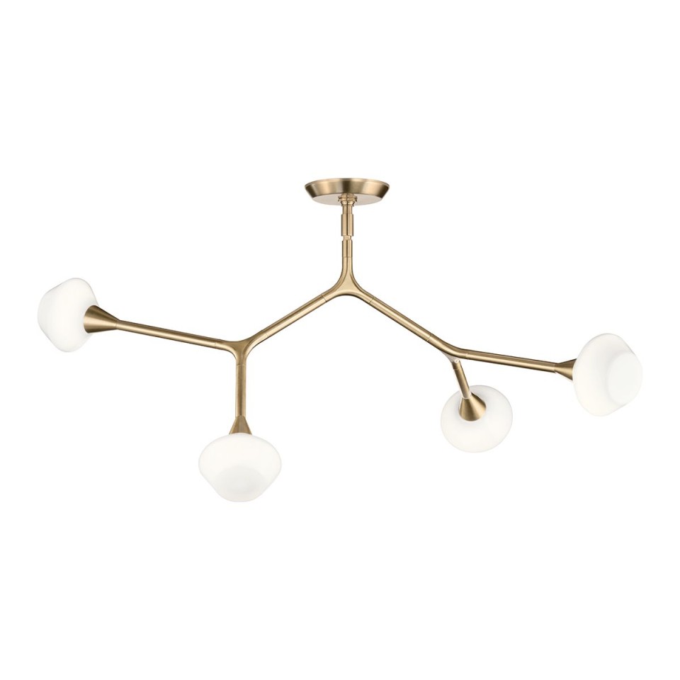 Cassius 4-lt chandelier champagne bronze/white 100.3 cm