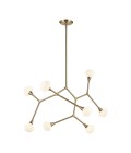 Cassius 8-lt chandelier champagne bronze/white 133.4 cm