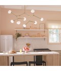 Cassius 8-lt chandelier champagne bronze/white 133.4 cm