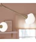 Cassius 8-lt chandelier champagne bronze/white 133.4 cm