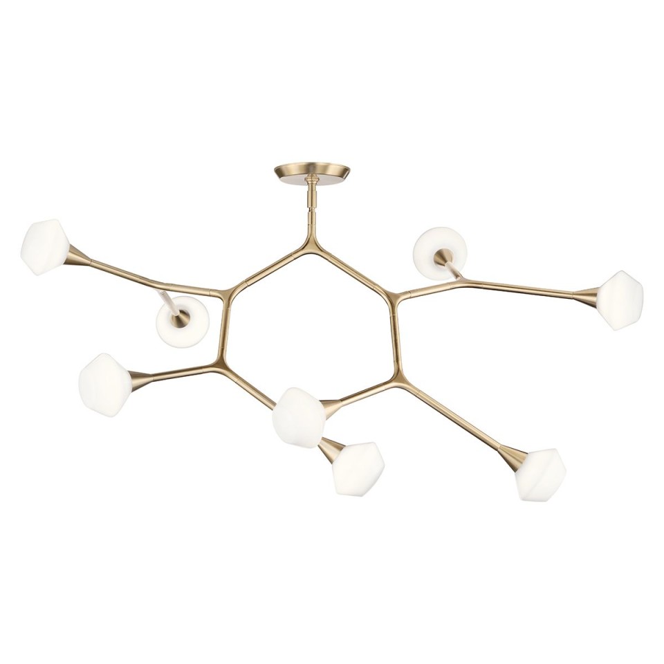 Cassius 8-lt chandelier champagne bronze/white 133.4 cm