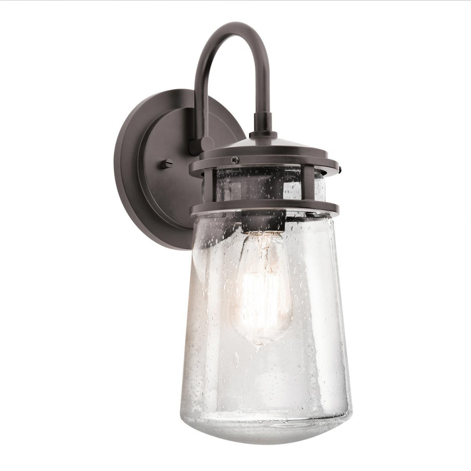 Lyndon 1-lt medium utomhusvägglampa arkitektonisk brons/klar 38,1 cm IP44 Kichler Lyndon 1-lt medium utomhusvägglampa arkitektonisk brons/klar 38,1 cm IP44
