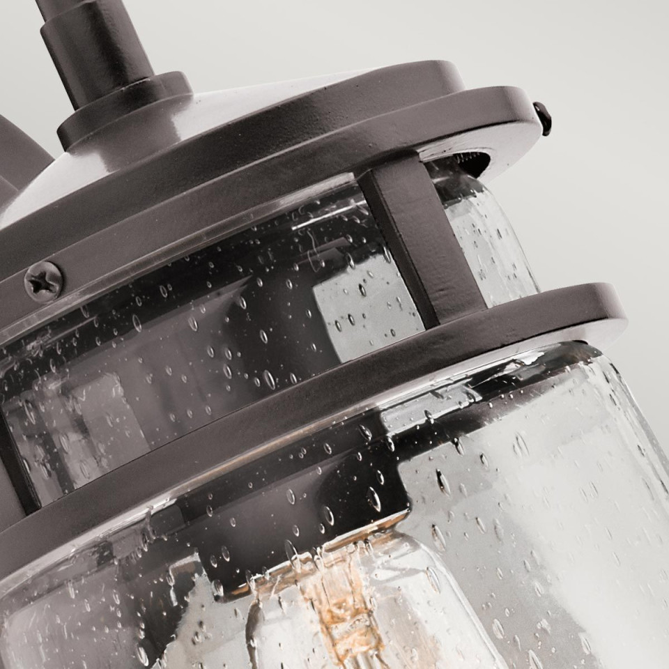 Lyndon 1-lt medium utomhusvägglampa arkitektonisk brons/klar 38,1 cm IP44 Kichler Lyndon 1-lt medium utomhusvägglampa arkitektonisk brons/klar 38,1 cm IP44