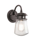 Lyndon 1-ljus liten utomhusvägglampa arkitektonisk brons/klar 28,8 cm IP44 Kichler Lyndon 1-ljus liten utomhusvägglampa arkitektonisk brons/klar 28,8 cm IP44