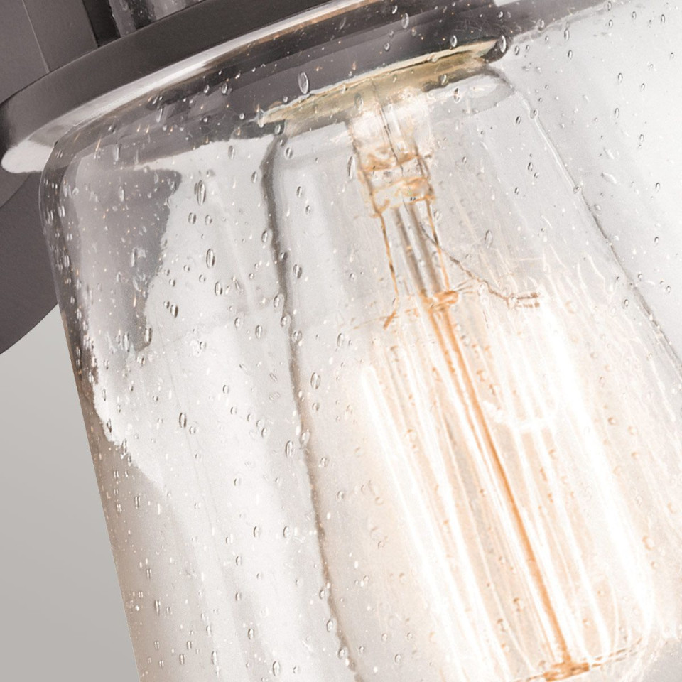 Lyndon 1-ljus liten utomhusvägglampa arkitektonisk brons/klar 28,8 cm IP44 Kichler Lyndon 1-ljus liten utomhusvägglampa arkitektonisk brons/klar 28,8 cm IP44