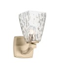 Marant 1-lt bathroom wall light champagne bronze/clear water glass 23.7 cm IP44
