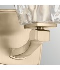 Marant 1-lt bathroom wall light champagne bronze/clear water glass 23.7 cm IP44