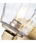 Marant 1-lt bathroom wall light champagne bronze/clear water glass 23.7 cm IP44