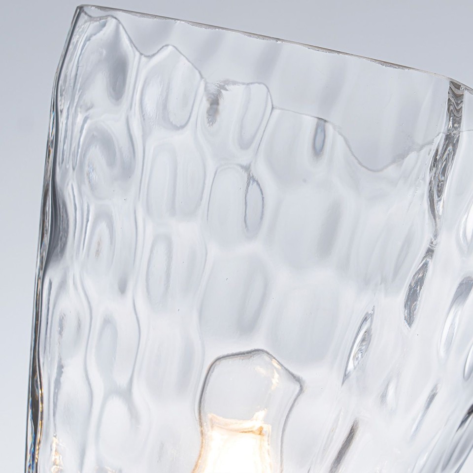 Marant 1-lt bathroom wall light champagne bronze/clear water glass 23.7 cm IP44