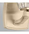 Marant 1-lt bathroom wall light champagne bronze/clear water glass 23.7 cm IP44