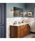 Marant 1-lt bathroom wall light champagne bronze/clear water glass 23.7 cm IP44