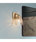 Marant 1-lt bathroom wall light champagne bronze/clear water glass 23.7 cm IP44