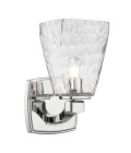 Marant 1-lt bathroom wall light polished chrome/clear water glass 23.7 cm IP44
