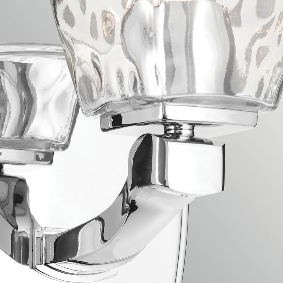Marant 1-lt bathroom wall light polished chrome/clear water glass 23.7 cm IP44